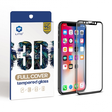 IPhone X 3D Curvo Borda Anti Impressão Digital de Vidro Temperado Tampa Da Tela 