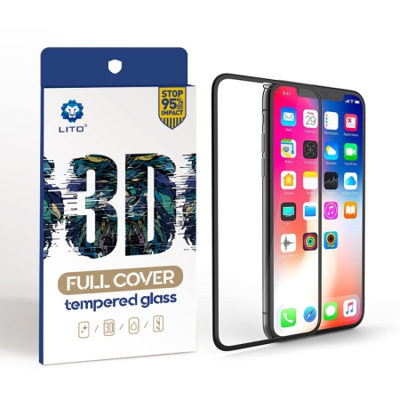 IPhone Xs Max 3D Full Frame Curvo Borda Protetores de Tela De Vidro Temperado 