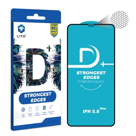 Protetor de tela de vidro temperado com cola completa D + à prova de poeira e cola completa para iPhone X / XS / 11 Pro 