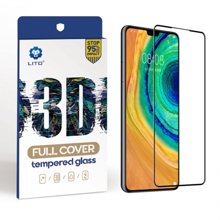 Protetor de tela de vidro curvado de vidro reforçado claro claro HD completo para Huawei Mate 30 