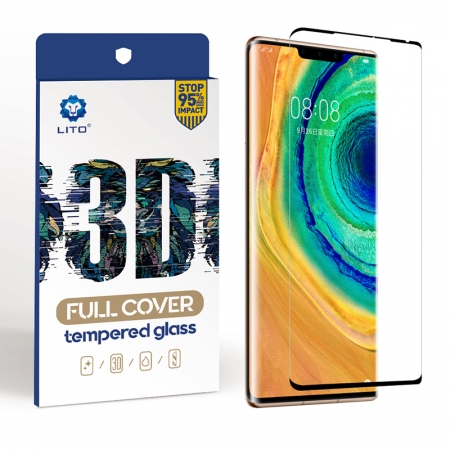 Protetor de tela de vidro temperado anti-impressão digital com cobertura total para Huawei Mate 30 Pro 