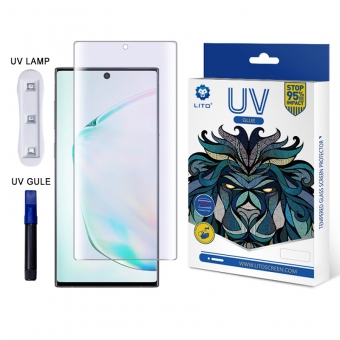 Melhor LITO Luz UV Cola líquida Cobertura completa Protetor de tela de vidro com luz azul para Samsung Note10 / 10 + para venda