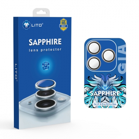 Protetor de lente de câmera Lito S+ Sapphire com aplicador de fácil instalação para iPhone 15 Series 