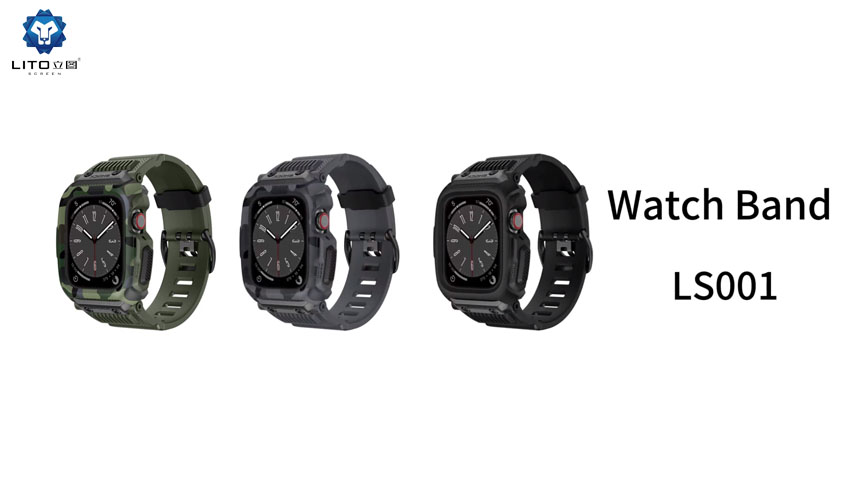 Pulseira de relógio integrada com design de camuflagem Lito para Apple Watch 9
