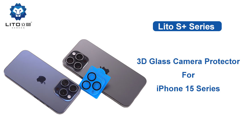Protetor de lente de câmera ultra transparente 3D série iPhone 15