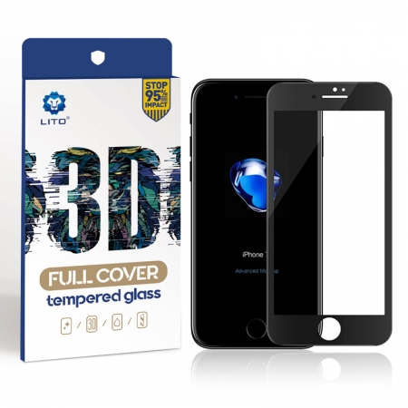 O Iphone de Apple 7/8 3D cobriu completamente o filme de proteção de tela de vidro moderado 
