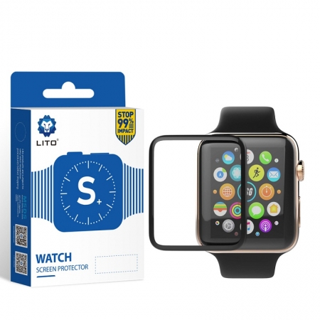 S + Full Covered Glue Full Anti Gores Smart Watch Protetor de tela de vidro 