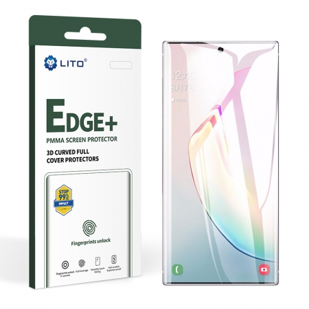 Protetor de tela de vidro Edge + Full Cover Full Cola PMMA para Samsung Galaxy Note10 