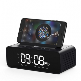 Melhor OneDer V06 Multifuncional Dual Alarm Clock Display LED Alto-falante sem fio Bluetooth para venda