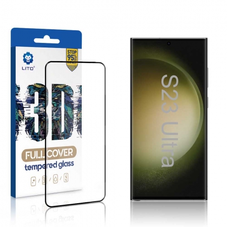 Protetor de tela de desbloqueio de impressão digital com cola completa Lito 3D para Samsung Galaxy S23 Ultra 