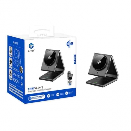 Carregador magnético sem fio LT-W02 QI2 15 W 4 em 1 
