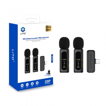 Melhor Microfone de lapela sem fio profissional Lito LM02 para gravação com smartphone para venda