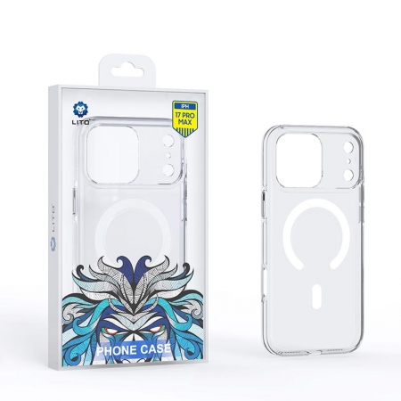 Capa magnética transparente para celular LITO, feita com policarbonato Bayer alemão. 