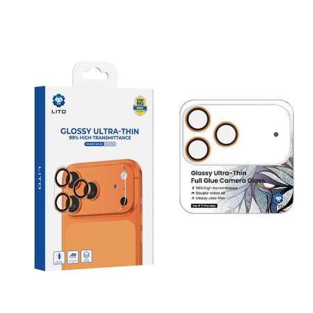 Vidro de câmera LITO brilhante ultrafino para iPhone 17 Pro 