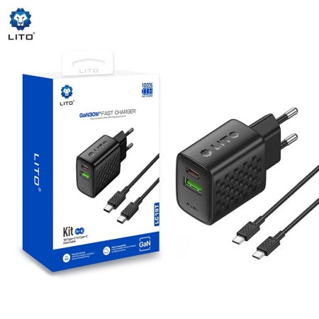 Carregador de Celular e Adaptador de Energia USB-C LITO LC19 30W GaN 