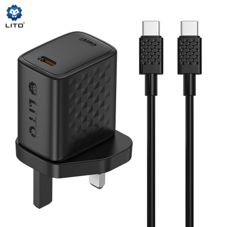 Carregador de Celular e Adaptador de Energia LITO LC18 30W GaN USB-C 