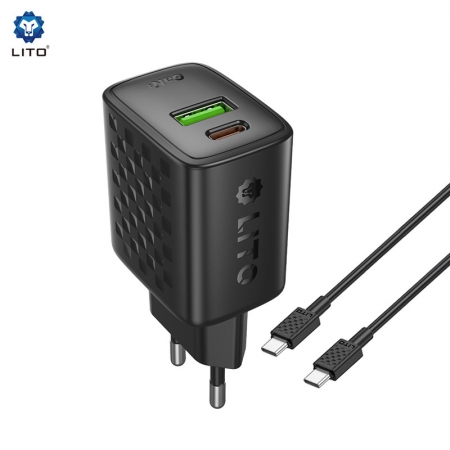 Carregador de Celular e Adaptador de Energia USB-C LITO LC19 30W GaN 