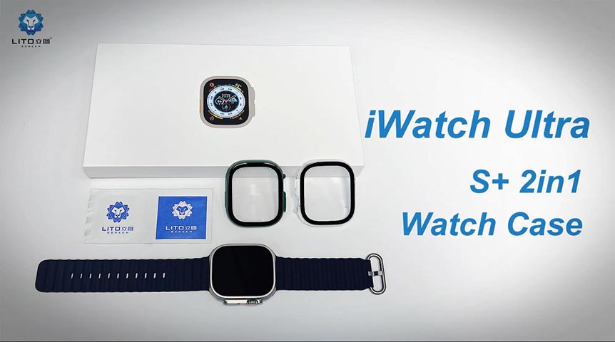 Conjunto Apple Watch Ultra Watch Case com vidro temperado 2 em 1
