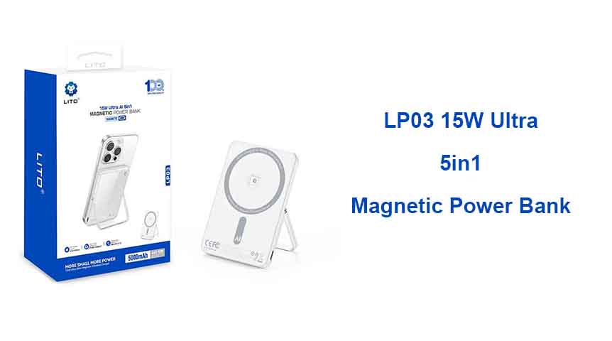 Banco de potência magnético LITO LP03 15W Ultra AI 5 em 1