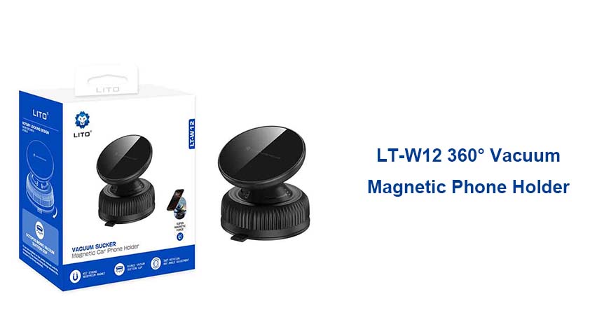 Suporte magnético para celular veicular com trava giratória LT-W12