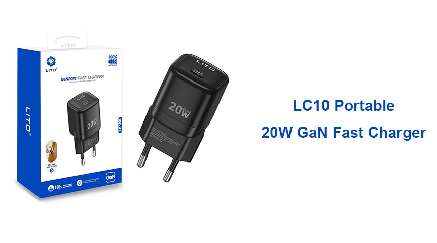 LITO LC10 CARREGADOR GAN 20W: Rápido, seguro e portátil! 
