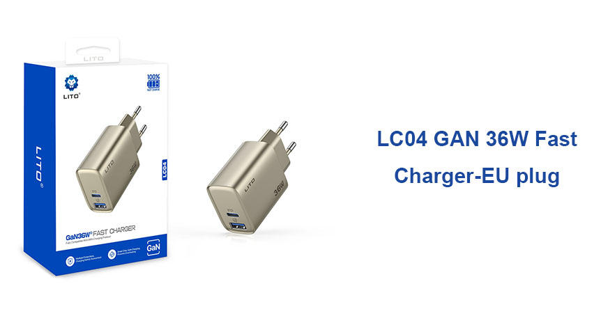 LITO LC04 Carregador GaN de 36W: Dual Port Powerhouse