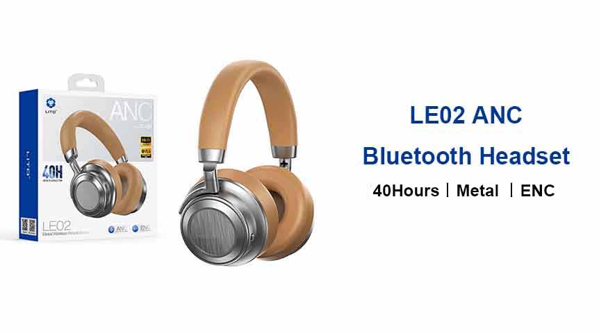 Fone de ouvido Bluetooth LITO LE02 Metal ANC
