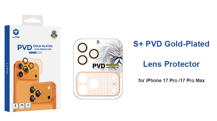 Protetor de Lente Lito S+ com Revestimento em Ouro PVD para iPhone 17 Pro Max